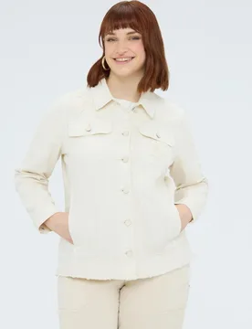 Camisa de mujer shacket con bordados florales - Fiorella Rubino - FashionsVida