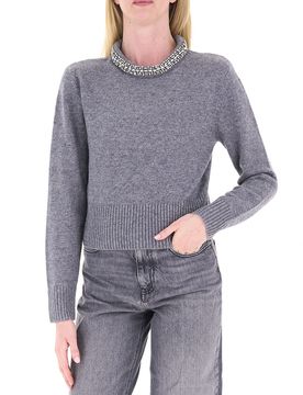 Pinko Maglione con strass GRIGIO L