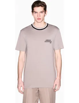 Camiseta de hombre de managa corta regular fit y cuello en canalé - Armani Exchange - FashionsVida