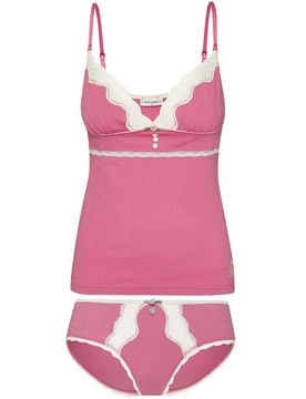 Rockabilly Wäsche-Set - Pink Princess Set - L - für Damen - Größe L - rot/weiß - Frauen - female