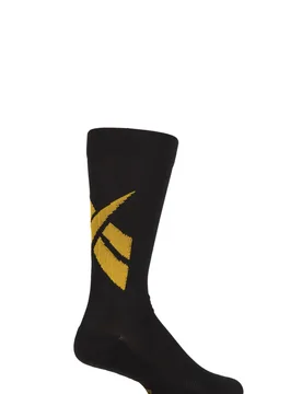 Mens and Women's 1 Pair Technical Recycled Crew Technical Fitness Socks with Arch Support Black / Orange 8.5-10 UK - Black - Size: 8.5-10 UK - Reebok - FashionsVida
