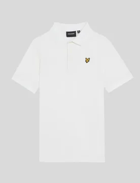 Boys' Cotton Polo Shirt in White - Lyle & Scott - FashionsVida