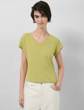 Camiseta de mujer cuello pico punto - Roberto Verino - FashionsVida