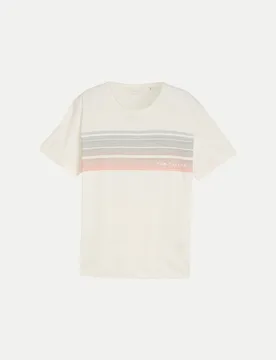 T-Shirt mit Print Weiß M - Tom Tailor Casual - FashionsVida