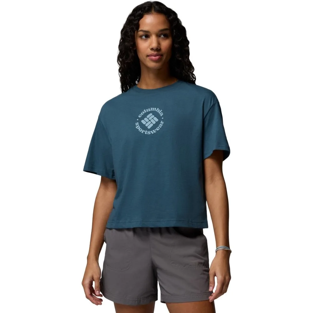 Camiseta manga corta de mujer Rolling Bend™ Graphic Relaxed Crop SS - Columbia - FashionsVida