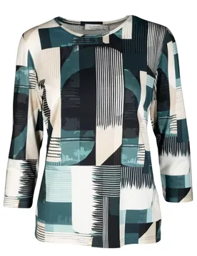Rdh.-Shirt, 3/4 Arm, Druck female - 42 - FashionsVida