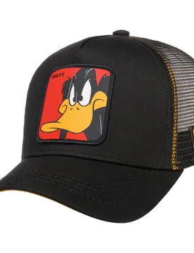 Daffy Duck Logo Trucker Cap by - black - Female - Size: One Size - Capslab - FashionsVida