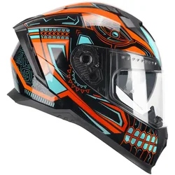 Casco Moto Integrale 311M BLAST MAYA Nero Arancione Azzu taglia S