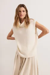 Ginny Cowl Neck Tabard - Off White - Size: M