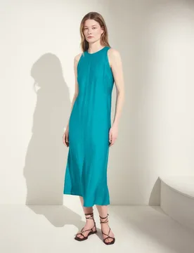Vestido midi sin mangas con cuello caja - Woman El Corte Inglés - FashionsVida