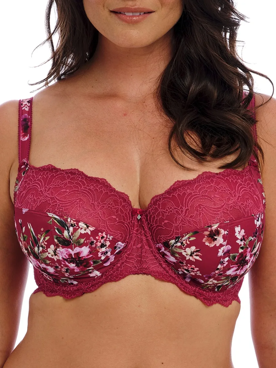 Womens Lucia Side Support Bra - Red Polyamide - Size 34h - Fantasie - FashionsVida