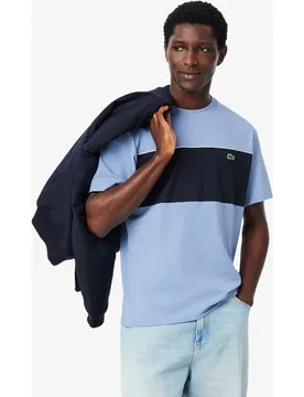 Camiseta de hombre de algodón con bloques de color de manga corta - Lacoste - FashionsVida