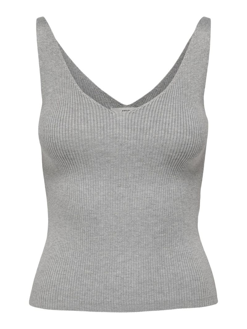 JDY Top de punto gris moteado