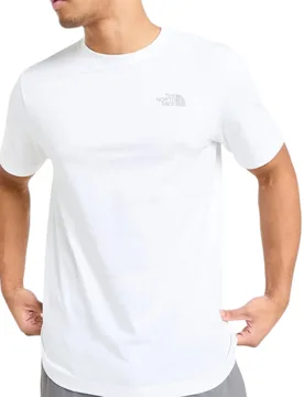 Mens Ss Tee Simple Dome Reflective Logo White T-Shirt Cotton - Size X-Large - The North Face - FashionsVida