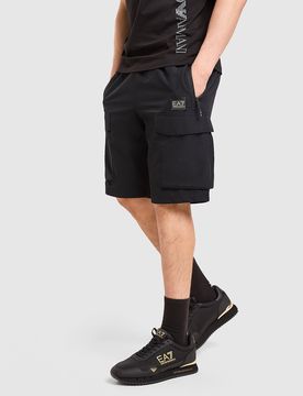Mens Pantaloncino Cargo Woven Badge - Nero, nero nero Uomo taglia S