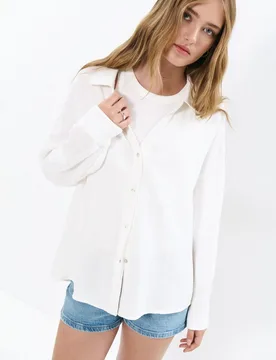 Camisa de mujer de doble tela - Brownie - FashionsVida