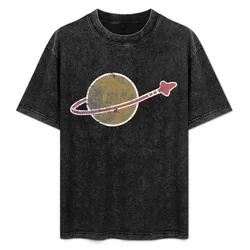 Spaceman Vintage T-Shirt Daily Work Short Sleeve Top