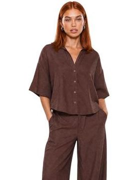Kurzarm Hemdbluse Camicia Lino Maniche Ampie 17501 Eu M;Eu L Female