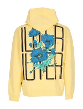 Felpa Leggera Cappuccio Uomo Spine Skulls Hoodie Canary Yellow - IUTER - FashionsVida