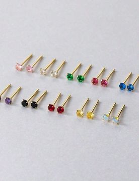 Par de pendientes de aro minimalistas de plata de ley 925 con un solo cubic zirconia de colores, joyería de moda versátil como regalo para mujeres,