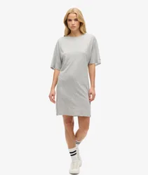 Superdry Damen T-shirt-kleid aus Modal-baumwolle Hellgrau - Größe: 44