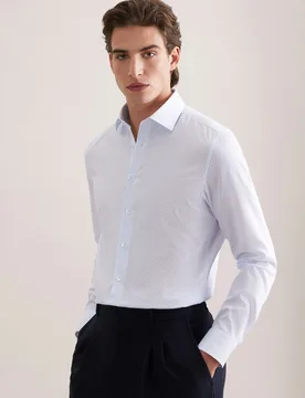 X-Slim Business Hemd Druck Blau 37 - Seidensticker.com - FashionsVida