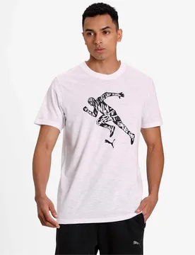 Maglietta A Maniche Corte Performance Graphic White / Osg Runner L - Puma - FashionsVida