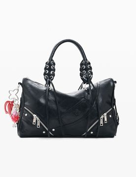 Bolso grande charms, Mujer, Poliuretano, Negro, U