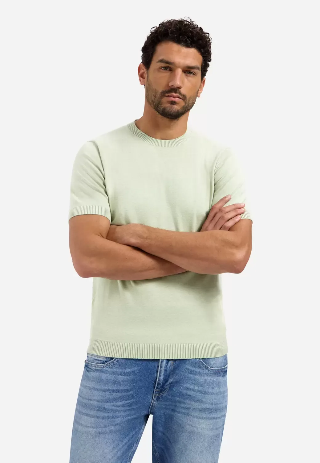 Pullover Short Sleeve Crew Neck Mel male - XL - FashionsVida