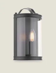 Harrington Metal Flush Wall Light Black