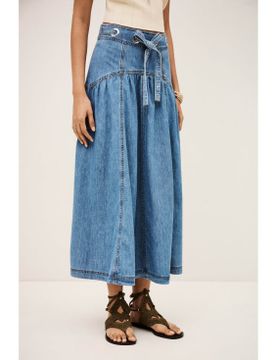 Para mujer. 1E26LONI Falda Lonia denim (34), Casual, Algodón
