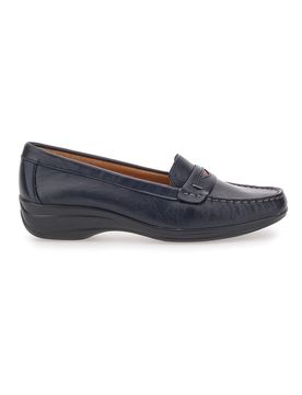 Mocassino blu in vera pelle 8164 36