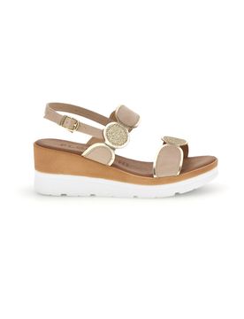 Sandali beige con zeppa 11075035 36