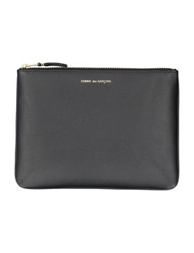 Big Bow Pouch Handbag in Smooth Leather with Top Zip