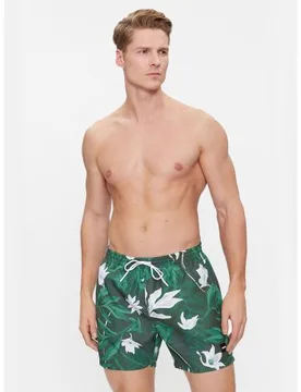 Mens Open Green Piranha Swim Short - Male - Green - Small - BOSS - FashionsVida