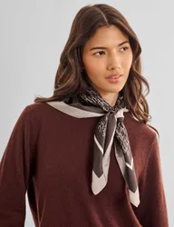 Satin Multiway Scarf Brown Mix female