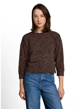 Pull 1052367 Brown Black Leo Print XS - Tom tailor - FashionsVida