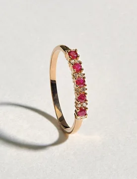 Media alianza de oro con diamante y rubí - El Corte Inglés - FashionsVida