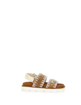 Sandali in pelle scamosciata COGNAC 36