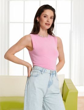Sinsay - Top a righe - rosa