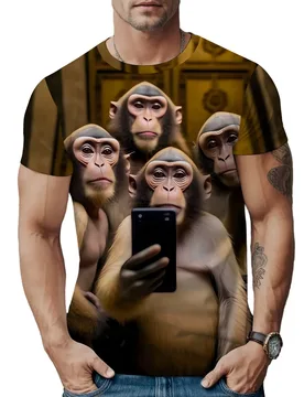 Summer Hip Hop Funny Monkey Men Short Sleeve T-Shirt 3d Print Loose Casual Cute Animal Fashion Alternative Clothing - Aliexpress - FashionsVida