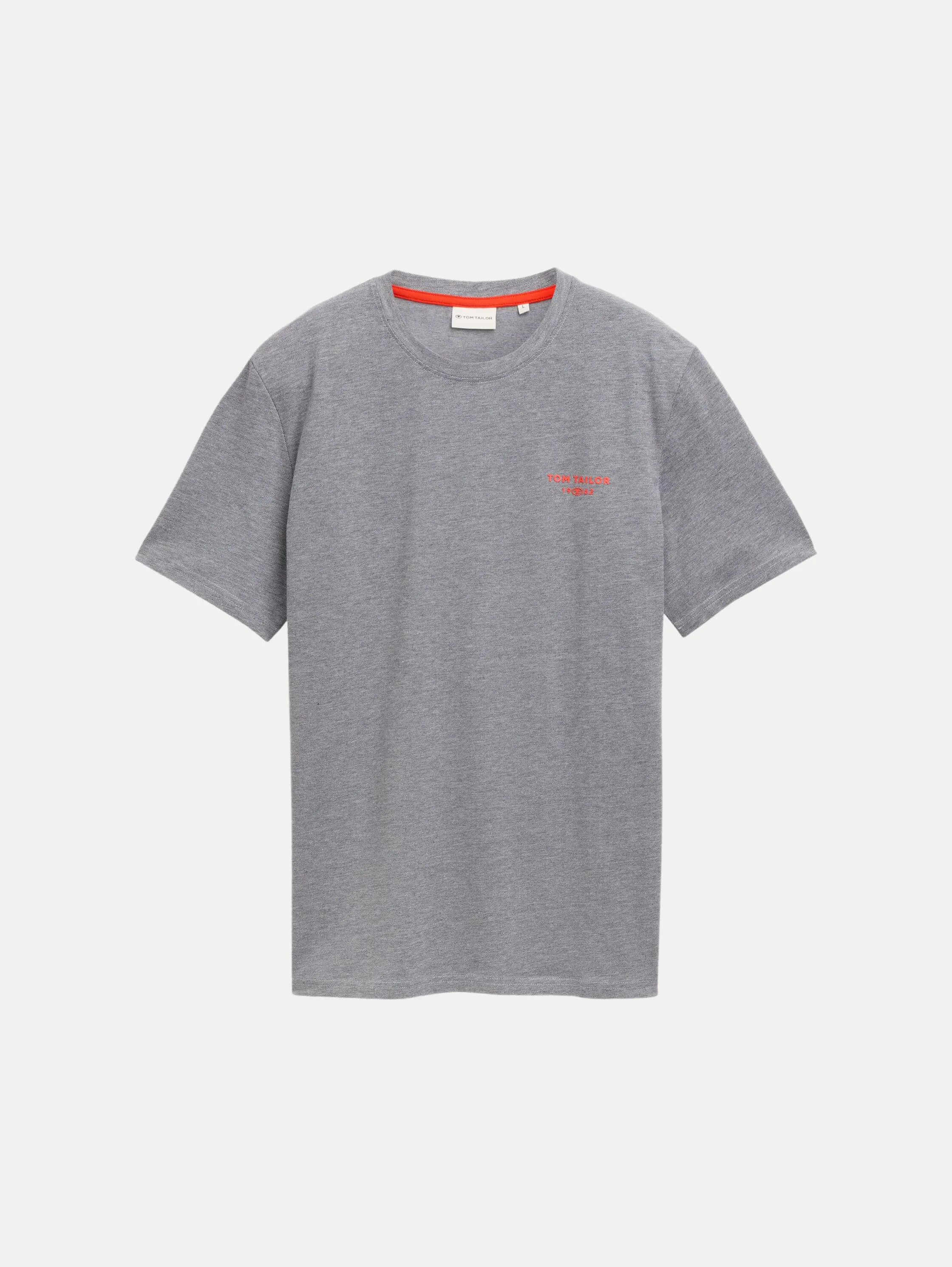 T-Shirt mit Logoprint Grau L - Tom Tailor Casual - FashionsVida
