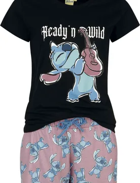 Disney Schlafanzug - Ready 'n Wild - M bis XXL - für Damen - Größe M - multicolor - EMP exklusives Merchandise! - Frauen - female - Lilo & Stitch - FashionsVida