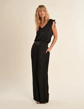 Pantalones anchos de mujer largo perneras anchas - Molly Bracken - FashionsVida