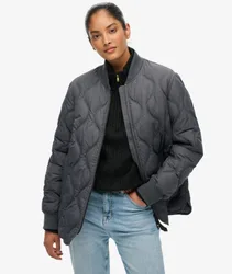 Superdry Damen Kurze Gesteppte Liner-Jacke, Dunkelgrau, Größe: 42