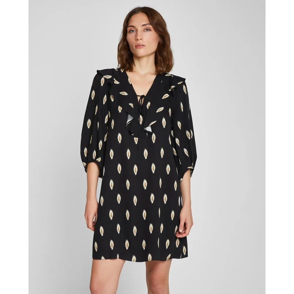 Vestido corto de manga francesa estampado - Trucco - FashionsVida