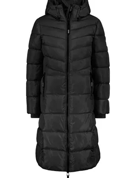 Wintermantel - LONG PUFFER COAT - S bis XL - für Damen - Größe M - schwarz - Frauen - female - Sublevel - FashionsVida