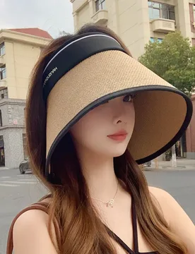 Elegant Foldable Woven Empty Top Cap Bow UV Protection Wide Brim Bucket Hat Sunshade Sunscreen Hollow Straw Hat Summer - Aliexpress - FashionsVida