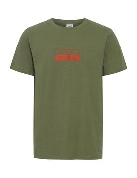Solid Camiseta caqui / rojo