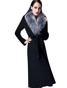 Women's Thick Warm Wool Trench Coat, Overknee Coat, Real Fox Fur Collar, Thickened, Brand, Autumn, Winter - Aliexpress - FashionsVida